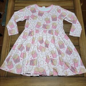Fries Before Guys Girls LS Light Pink Dress - Size 6XL (Ages 14-16)